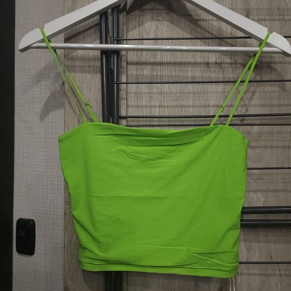 Aerie	SMOOTHEZ Tank Cami Cropped Top Harlequin Green NWT Medium American Eagle - Picture 6 of 11